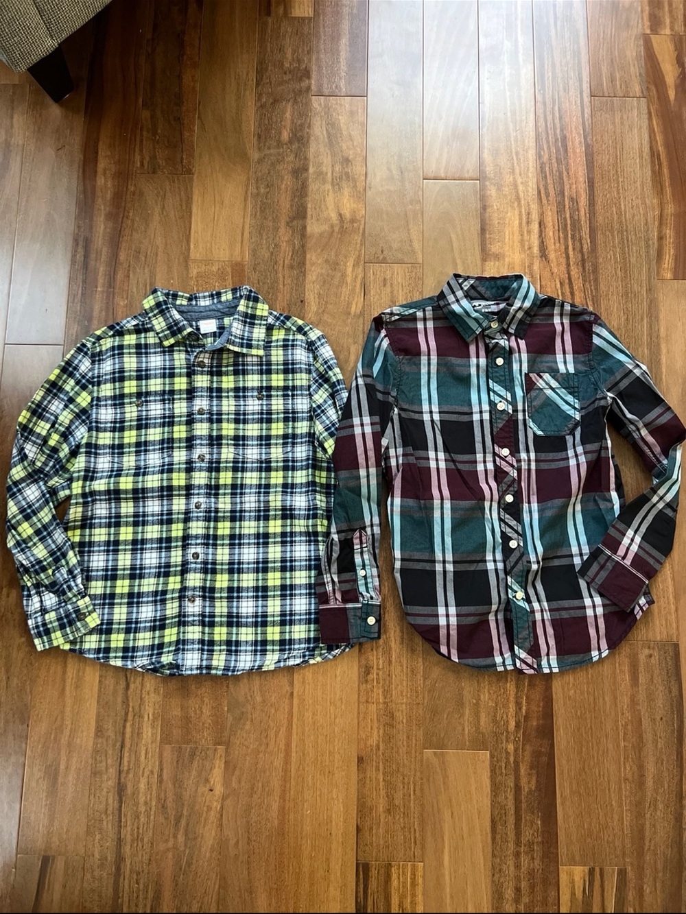 Kids Plaid Button-Up Shirt - Yellow & Navy